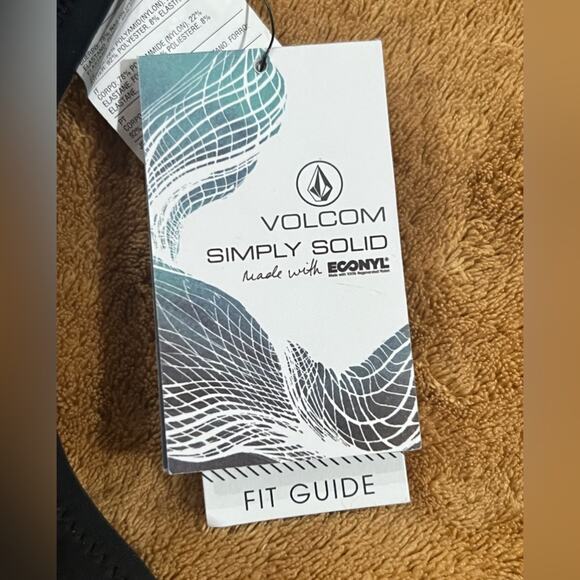 Volcom Simply Solid Braided High Neck Bandeau Bikini Top Black Sz Medium NWT - Picture 6 of 11